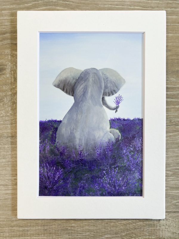 elephant in lavender field