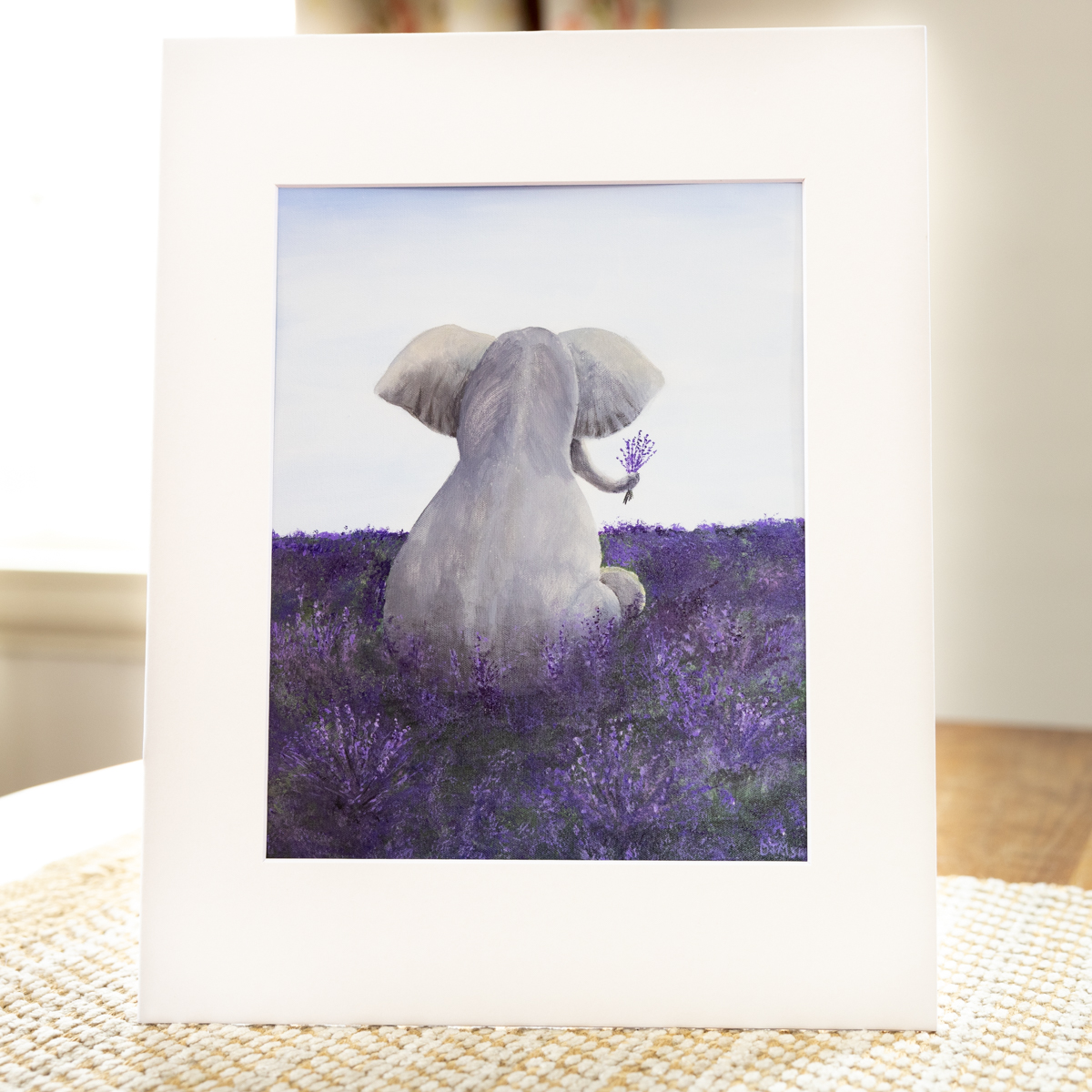 lavender field with elephant print