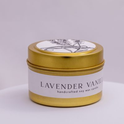 Lavender Vanilla Candle in Gold Tin